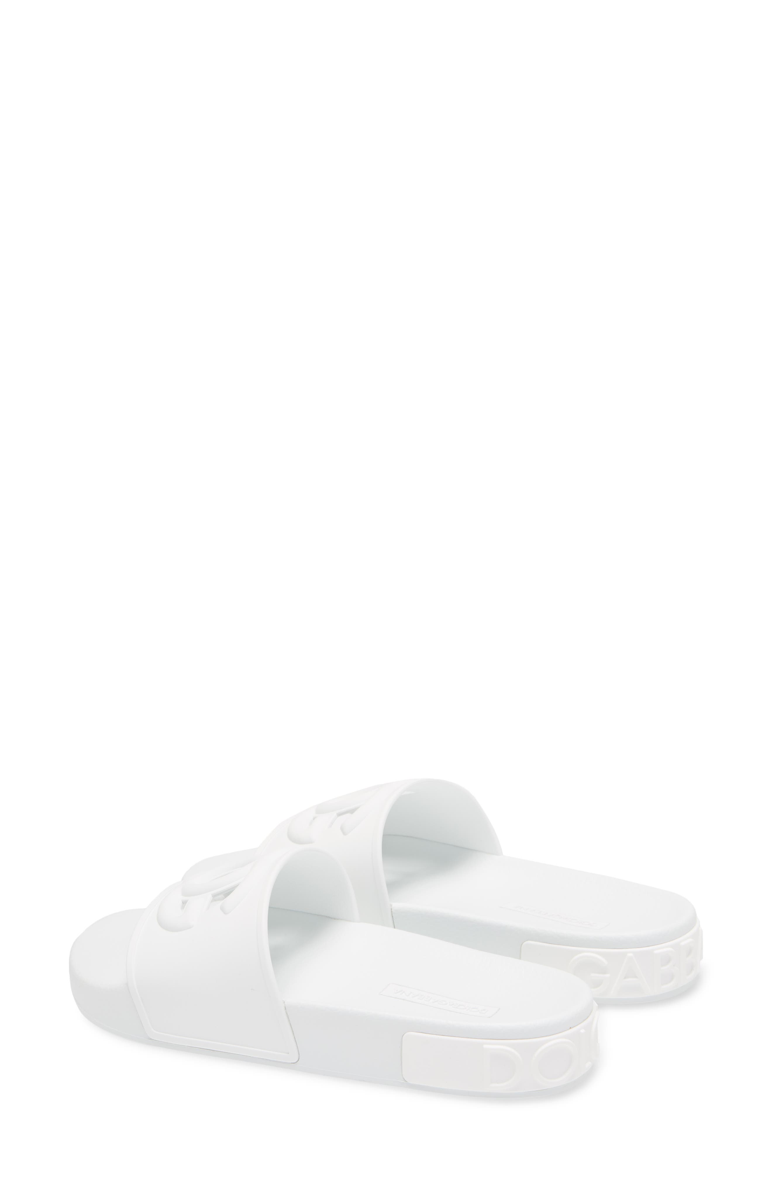 Interlock Slide Sandal, Alternate, color, WHITE