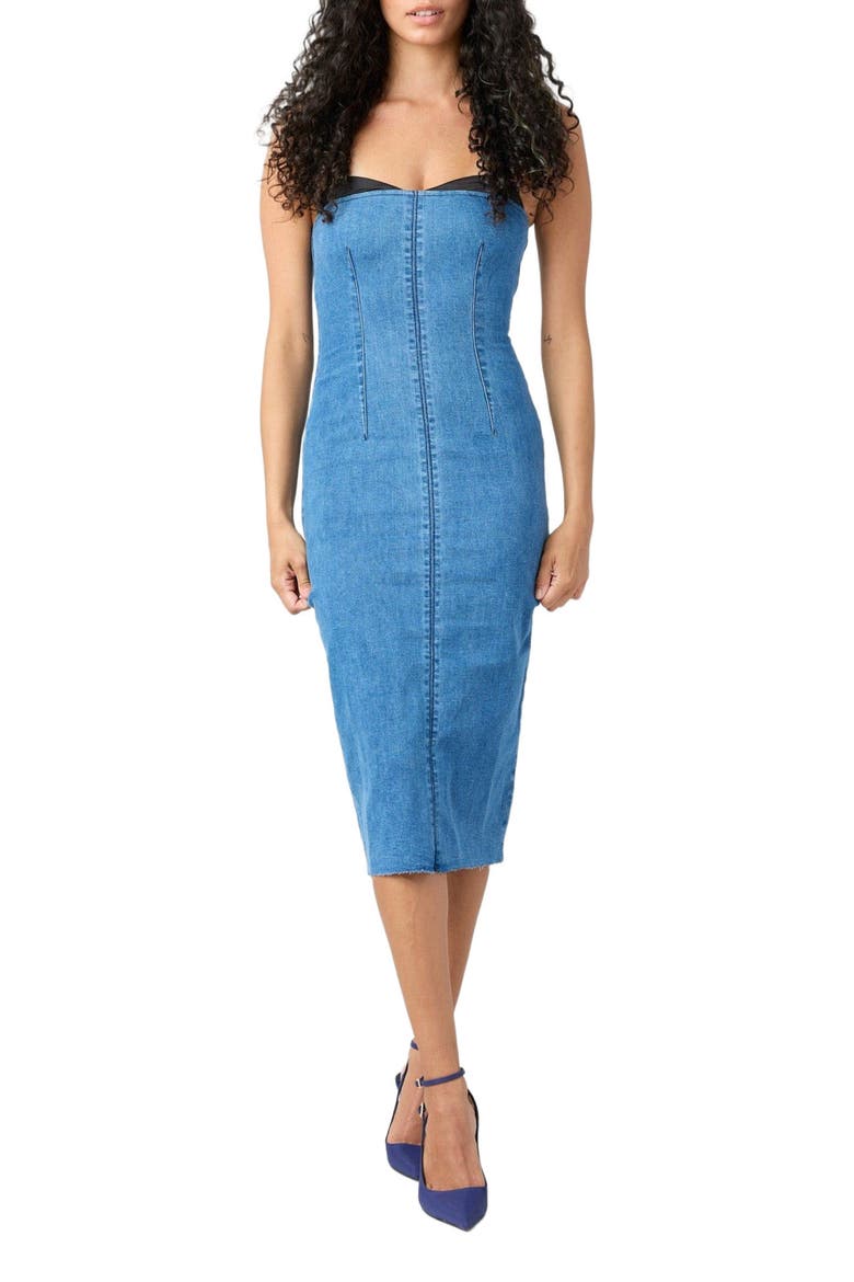 Victoria Denim Midi Dress, Main, color, Beekman St.