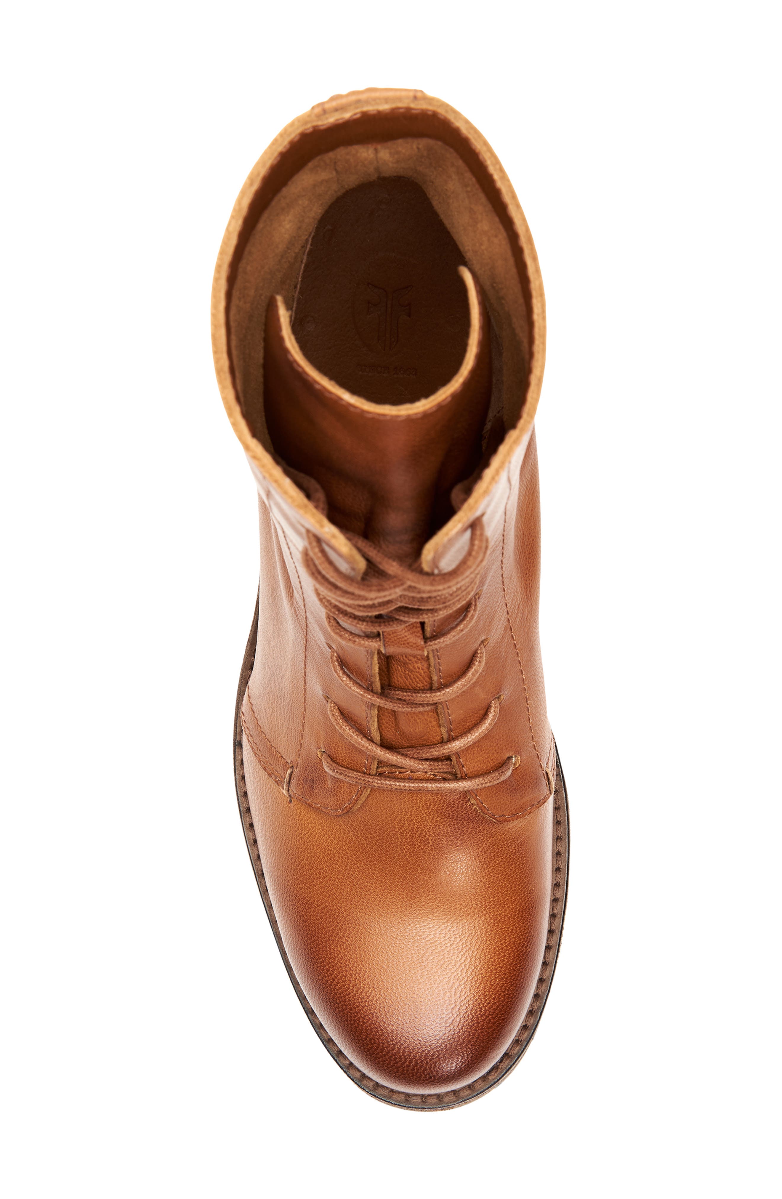 Karen Combat Boot, Alternate, color, COGNAC LEATHER