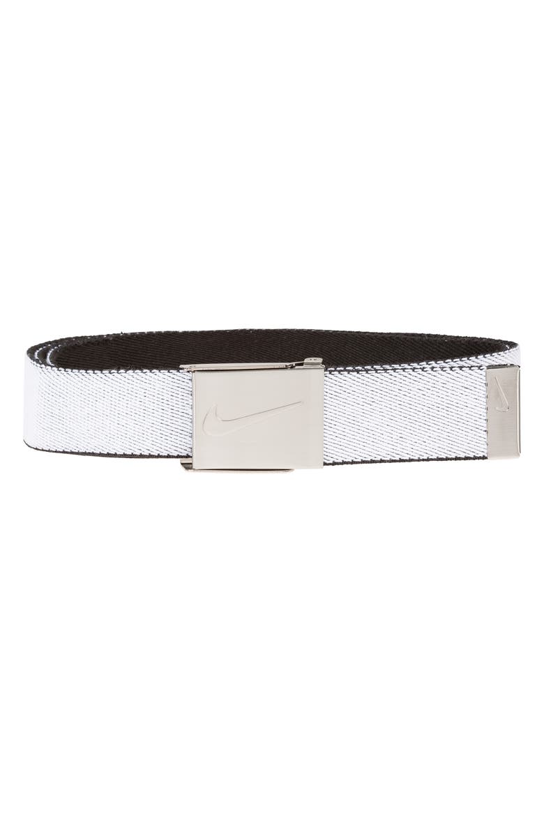Nike Reversible Web Belt, Main, color, Whiteblack