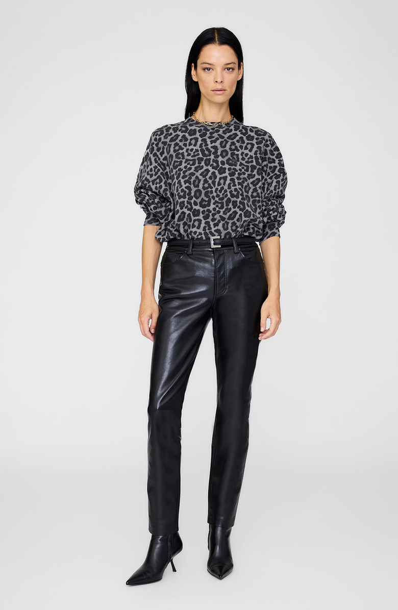 ANINE BING Miles Sweatshirt, Main, color, Grey Leopard