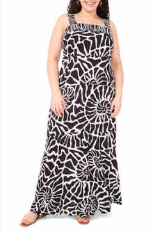 Vince Camuto Print Square Neck Sleeveless Maxi Dress