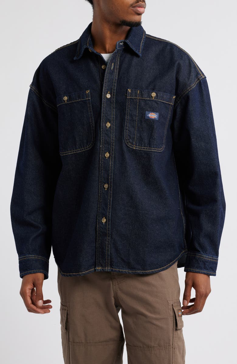 Dickies Houston Denim Button-Up Shirt, Alternate, color, 