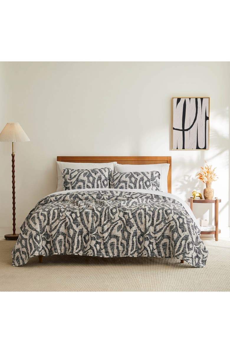 SOUTHSHORE FINE LINENS Khari Quilt & Sham Set, Alternate, color, Charcoal