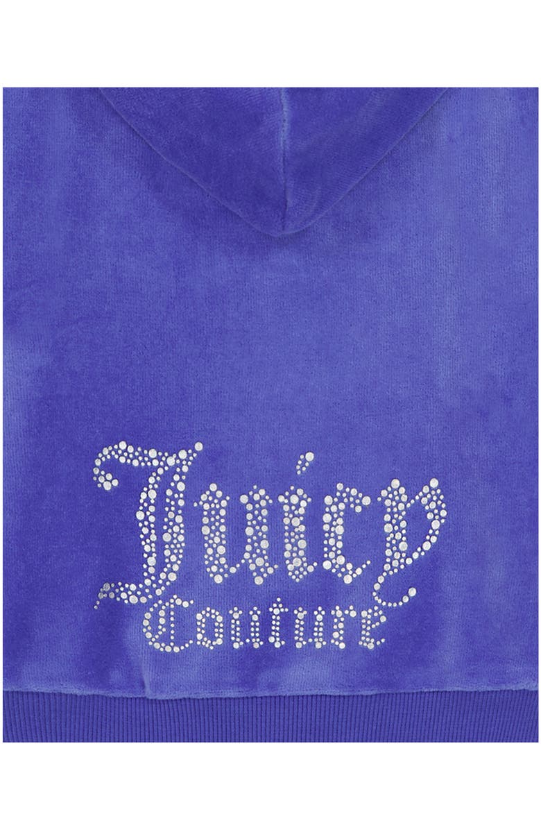 Juicy Couture Logo Velour Hoodie & Pants Set, Alternate, color, Periwinkle