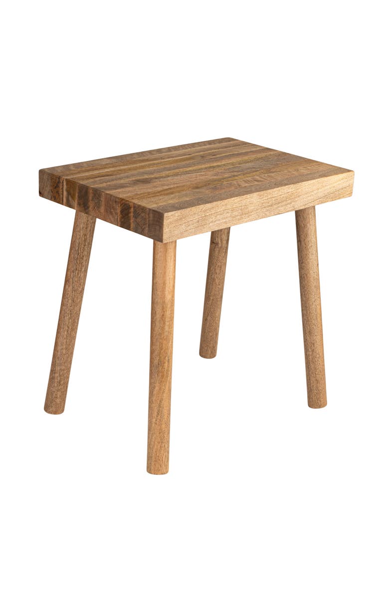 Storied Home Long Reclaimed Wood Stool, Natural, Main, color, Natural