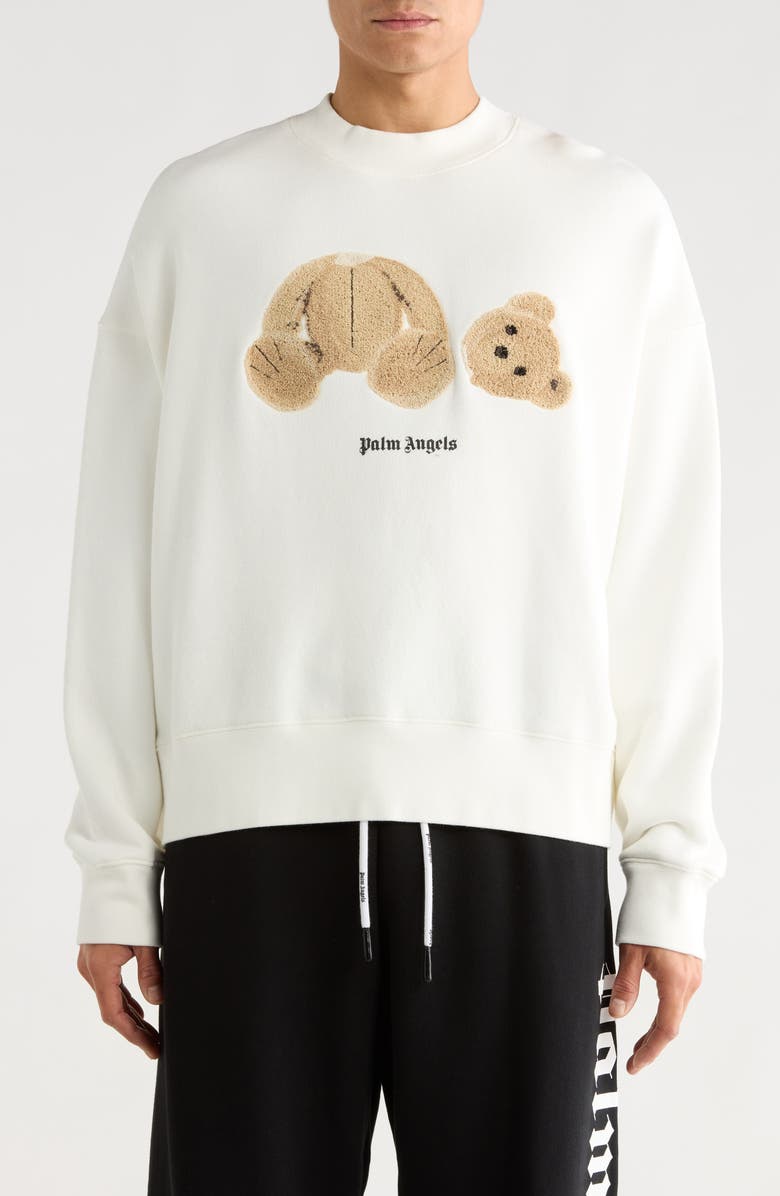 Palm Angels Bear Cotton Blend Sweatshirt, Main, color, 