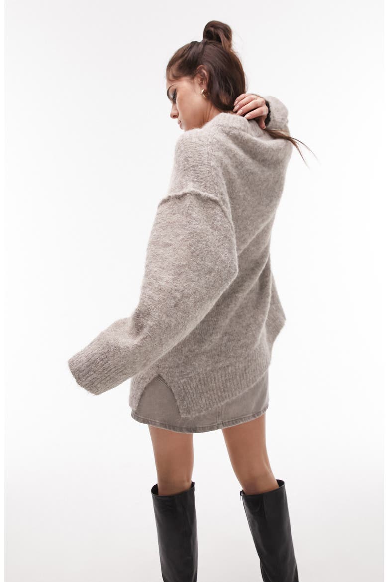 Oversize Pullover Sweater, Alternate, color, BROWN