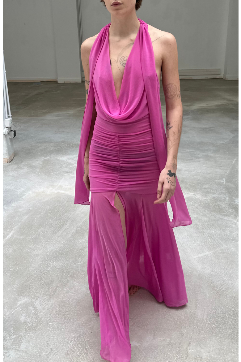 Dali Halterneck Dress, Alternate, color, Pink