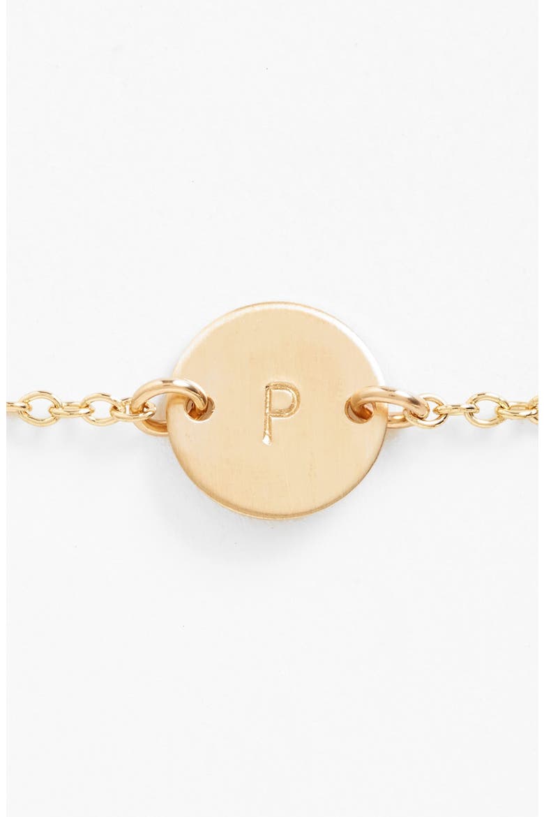 Initial Mini Disc Bracelet, Alternate, color, 14K GOLD FILL P
