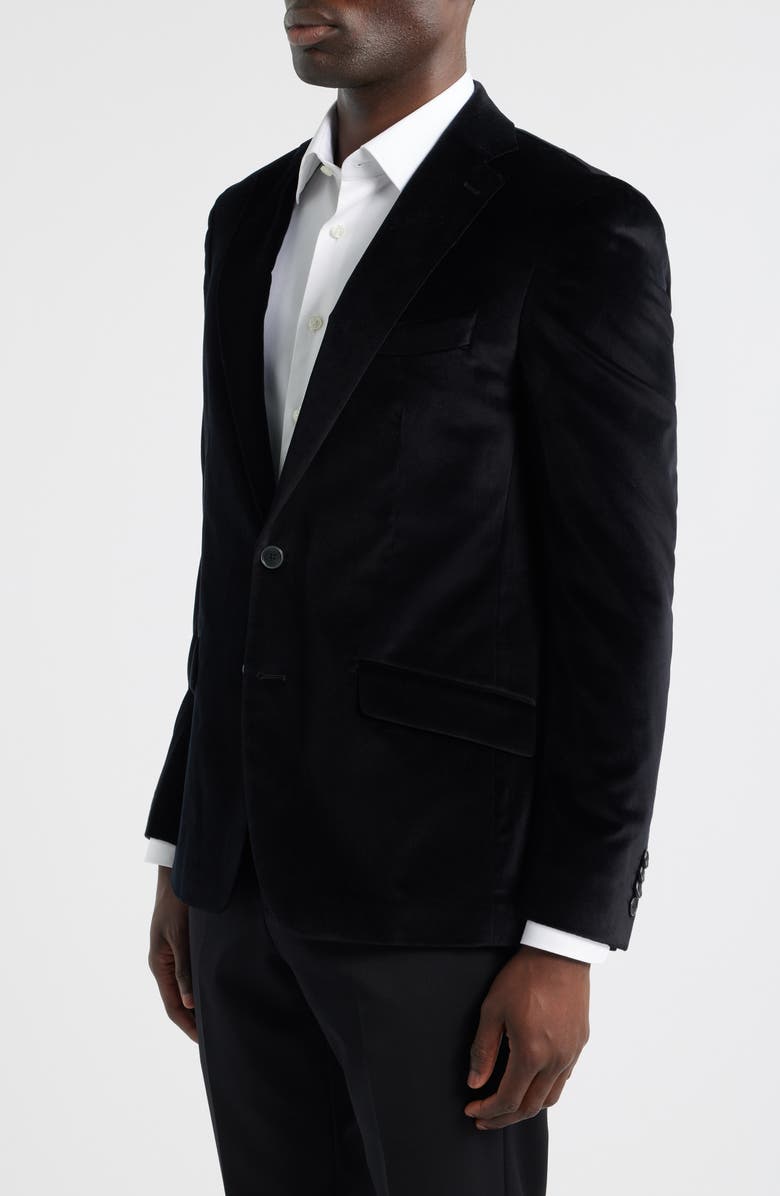 Emanuel Berg Black Textured Stretch Cotton Sport Coat, Alternate, color, Black