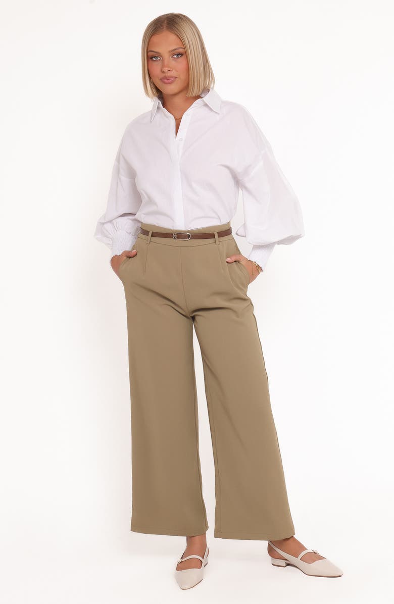 Petal & Pup Carys Smocked Cuff Cotton Poplin Button-Up Shirt, Alternate, color, White