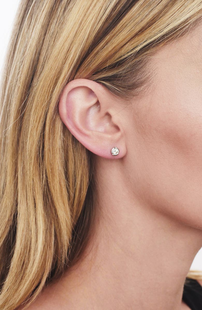 Bony Levy Large Bezel Diamond Stud Earrings, Alternate, color, White Gold/ Diamond