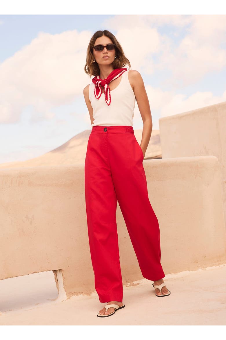 Wide Leg Utility Trousers, Alternate, color, Red
