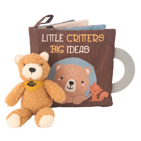 Woodland/Forest Developmental Soft Book & Bear Plush Toy Gift Set