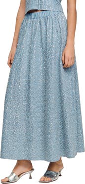 SANDRO Long sequined skirt