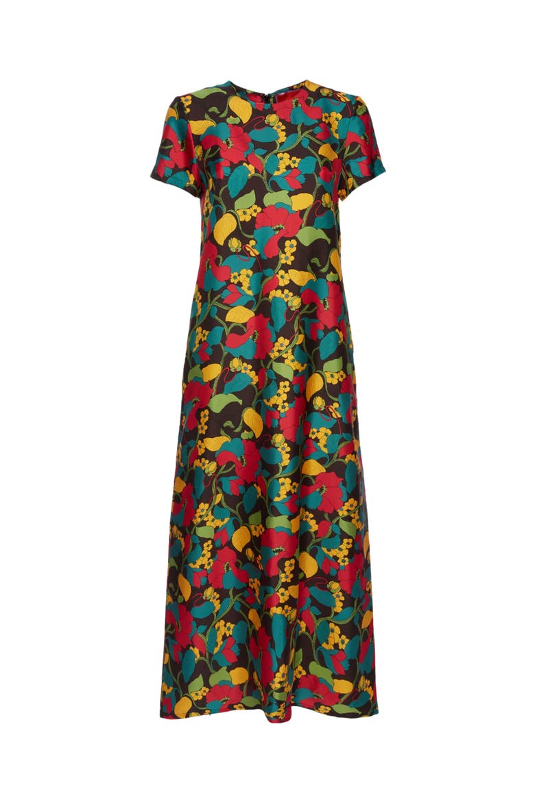 Swing Dress Vines Brown, Alternate, color, Vines Brown