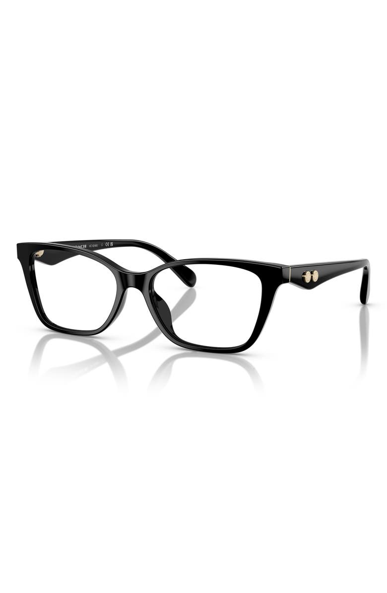 COACH 54mm Cateye Optical Glasses, Alternate, color, Black / Demo Lens