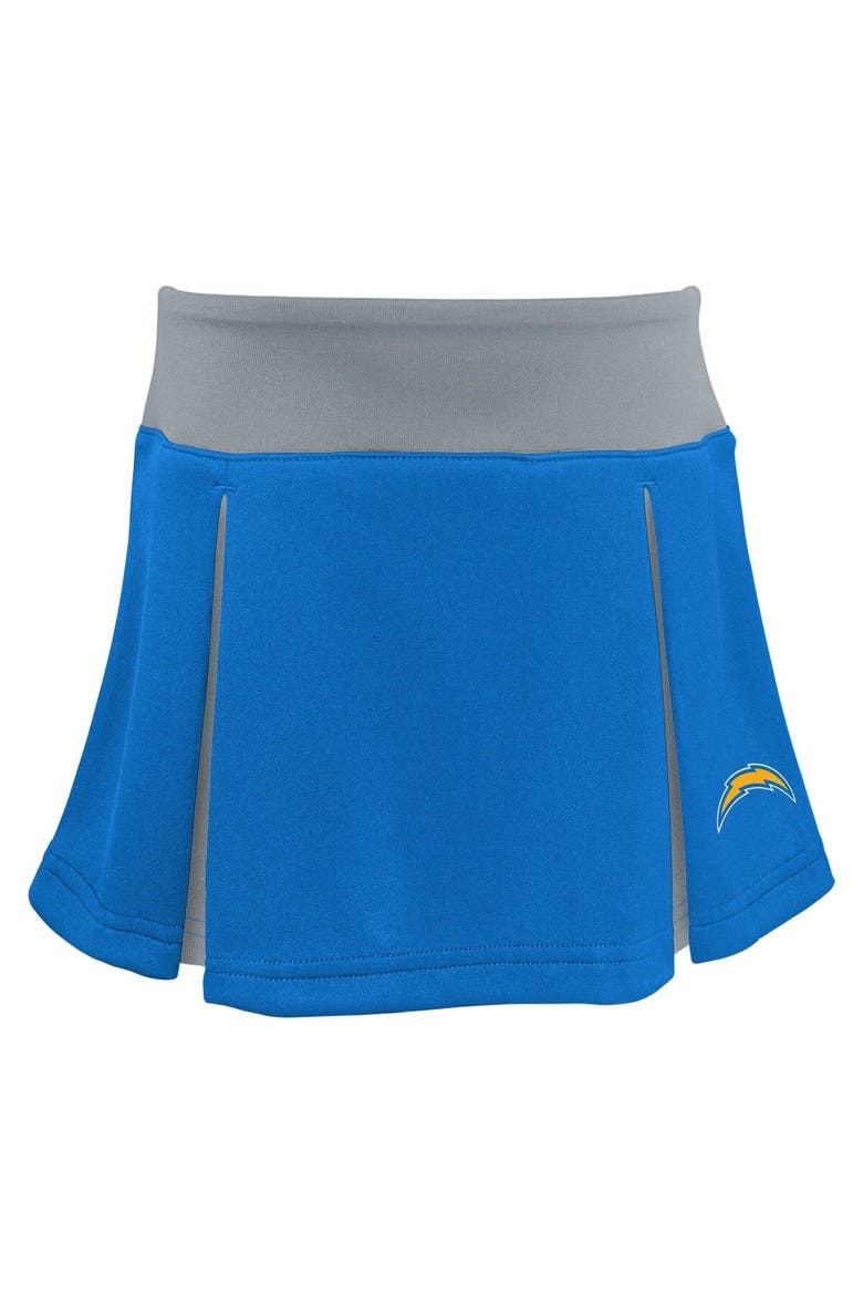 Girls Preschool Powder Blue Los Angeles Chargers Spirit Cheerleader Two-Piece Set with Bloomers, Alternate, color, Powder Blue