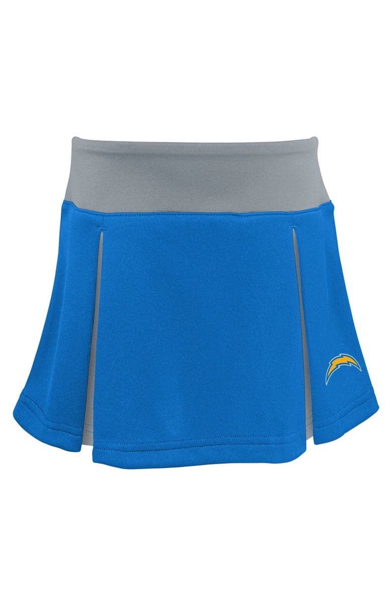 Outerstuff Girls Preschool Powder Blue Los Angeles Chargers Spirit Cheerleader Two-Piece Set with Bloomers, Alternate, color, Powder Blue