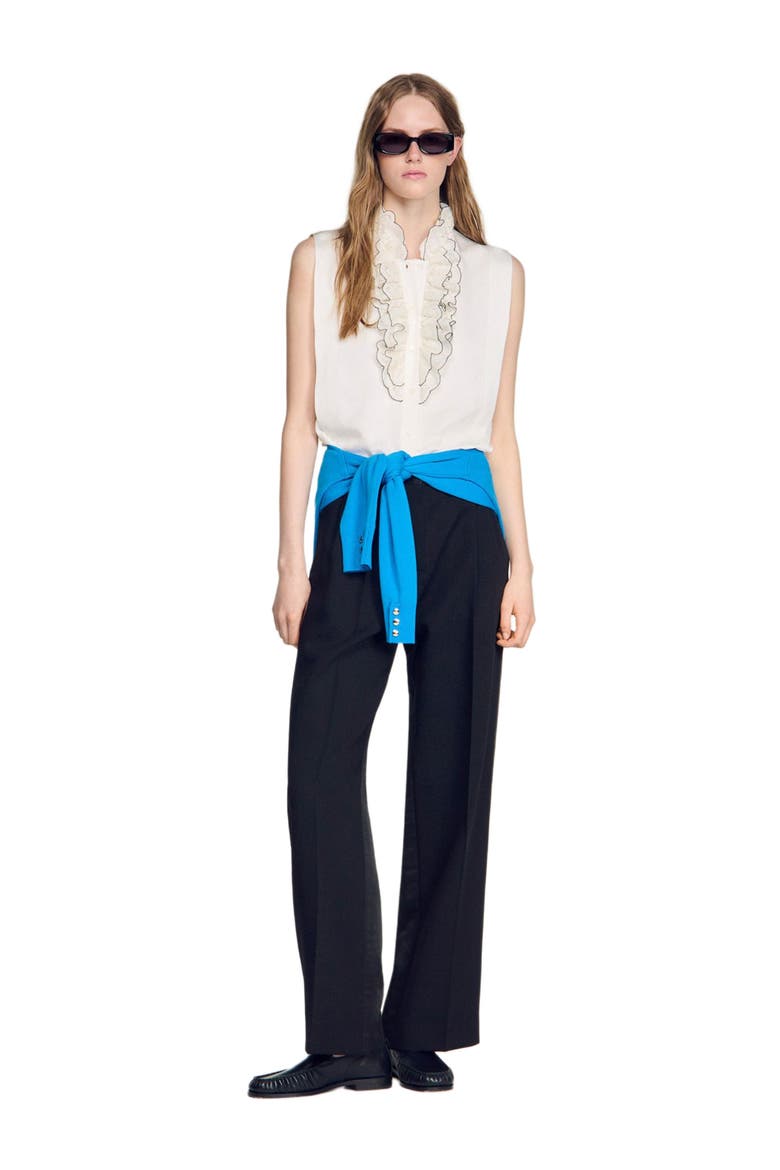 Ruffled collar shirt, Alternate, color, Ecru