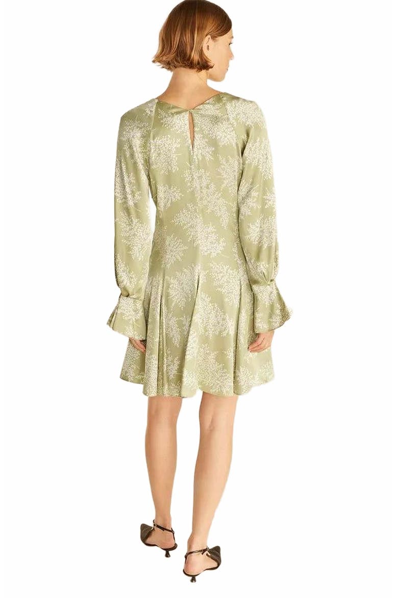 Godet Dress, Alternate, color, Arden Fern Linen Combo