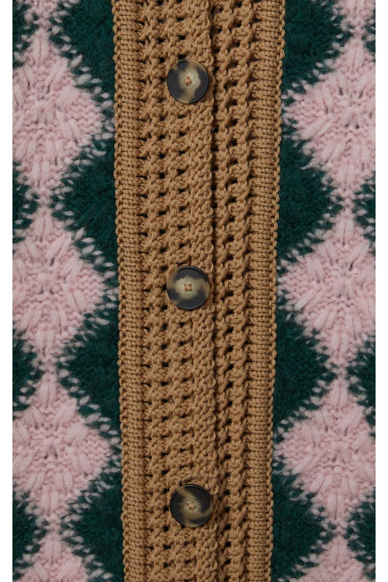 Crochet Bowling Cardigan, Alternate, color, Multicolor Pink