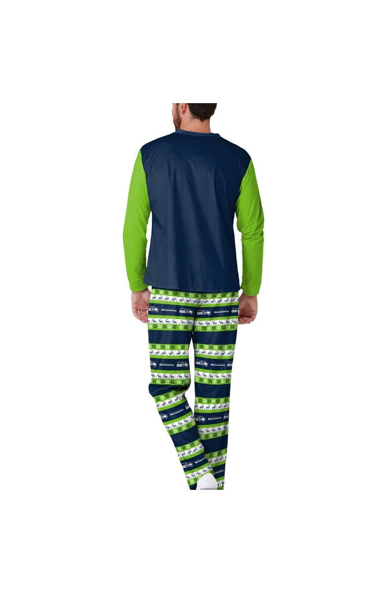 FOCO Men's FOCO College Navy Seattle Seahawks Team Ugly Pajama Set, Alternate, color, 