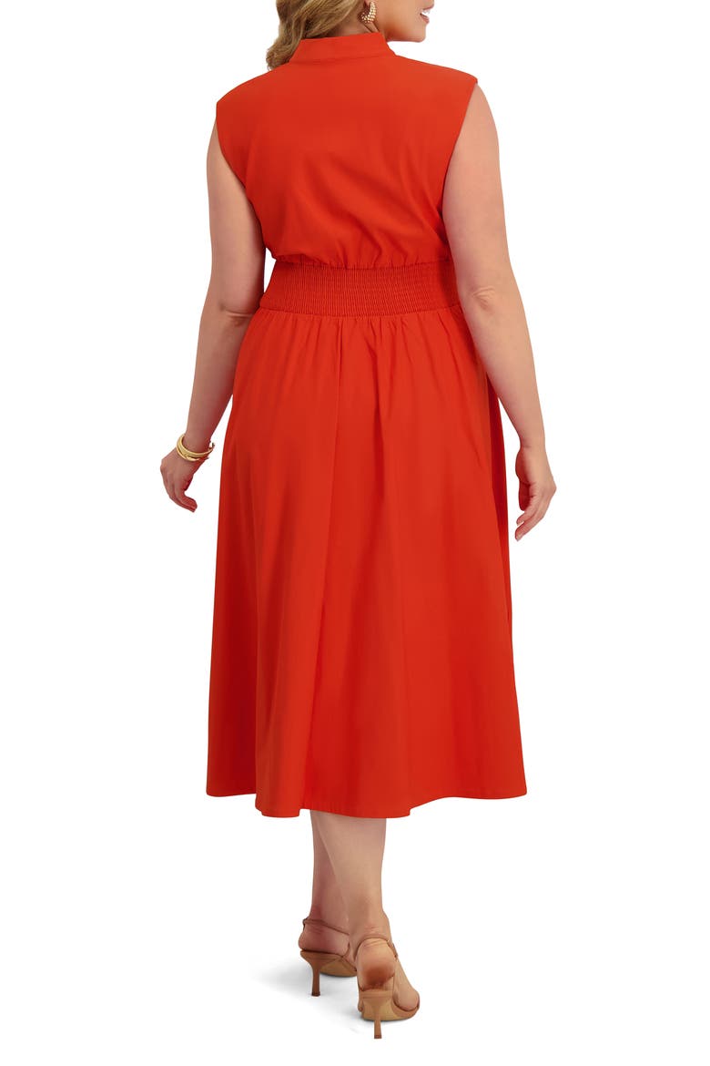 Front Zip Midi Dress, Alternate, color, TERRACOTA