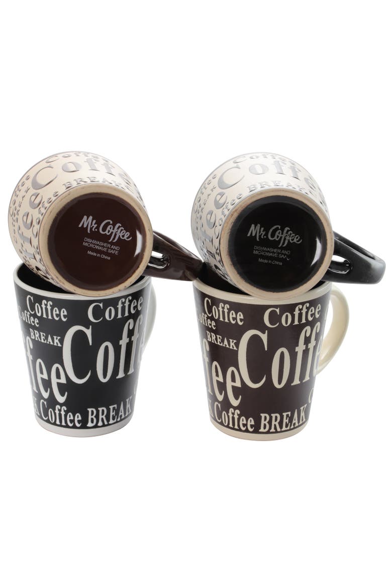 Bareggio 8 Piece 13 Ounce Coffee Mug with Spoon Set, Service for 4, Alternate, color, Assorted
