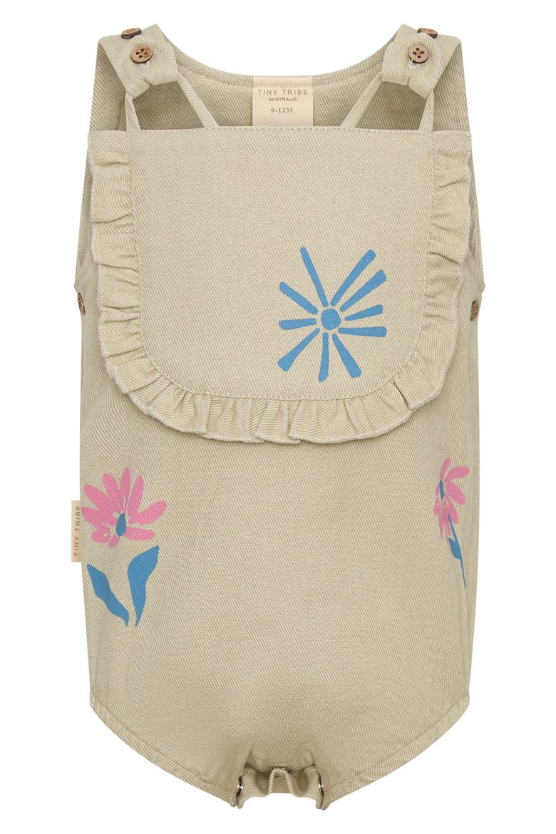 Floral Print Cotton Overalls, Main, color, CREAM