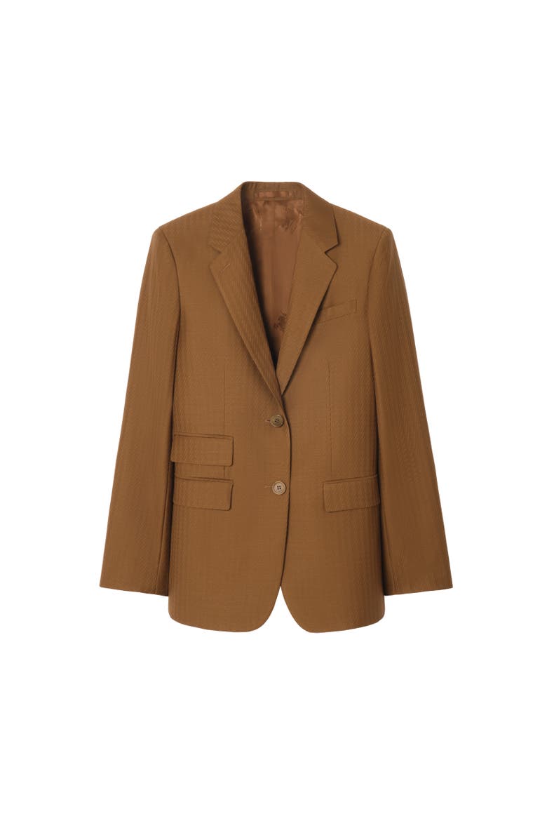 Wool Mohair Tailored Jacket, Alternate, color, Hazelnut brown