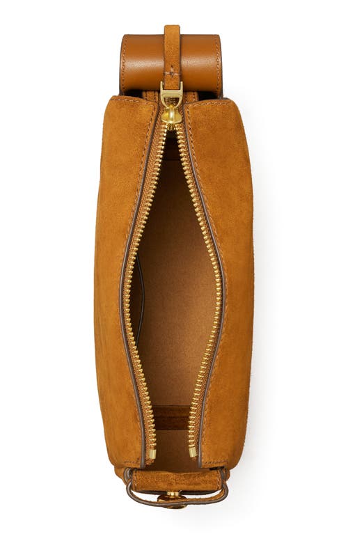 Tory Burch Small Romy Suede Shoulder Bag In Brown