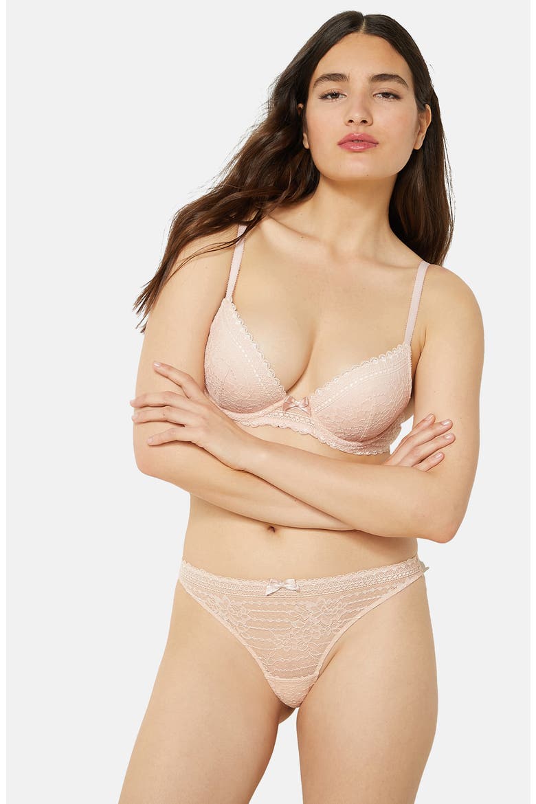 Panama Underwire Plunge Push-Up Bra, Alternate, color, BLUSH
