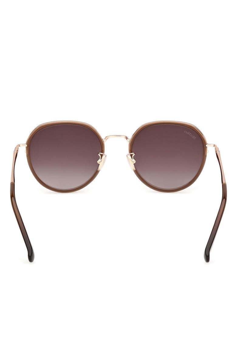 Max Mara 54mm Round Sunglasses, Alternate, color, Shiny Light Brown / Smoke
