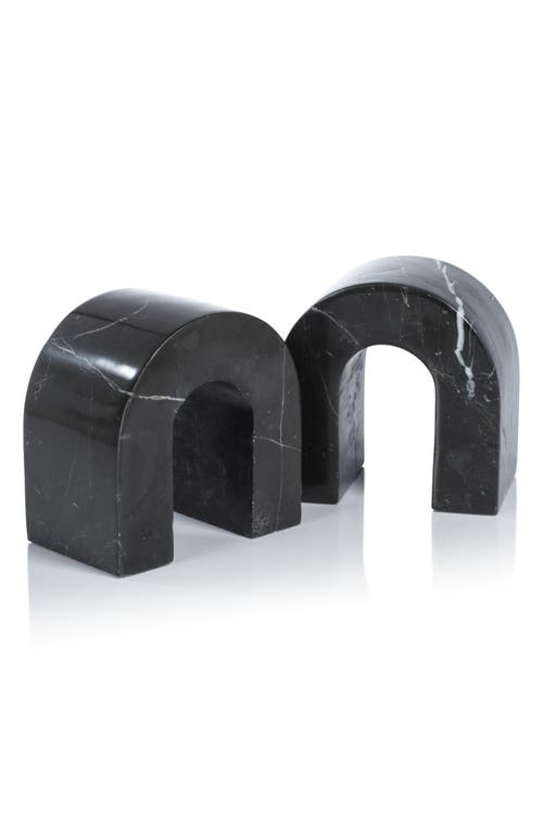 Zodax Martil Set Of 2 Marble Bookends In Black