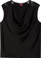 Vince Camuto Lace Trim Cowl Neck Sleeveless Top