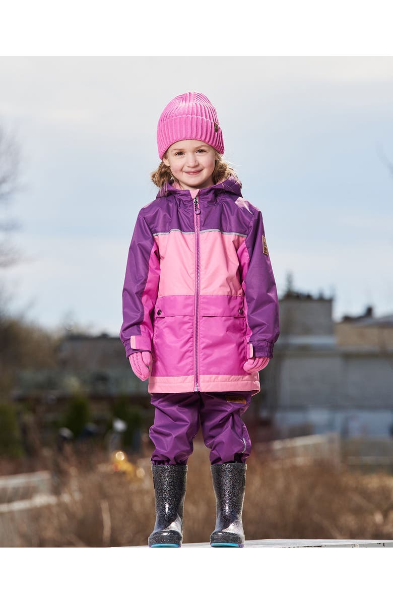 Deux par Deux Girl's Colorblock Mid-Season Jacket Pale Pink, Fuchsia, And Mauve, Alternate, color, 