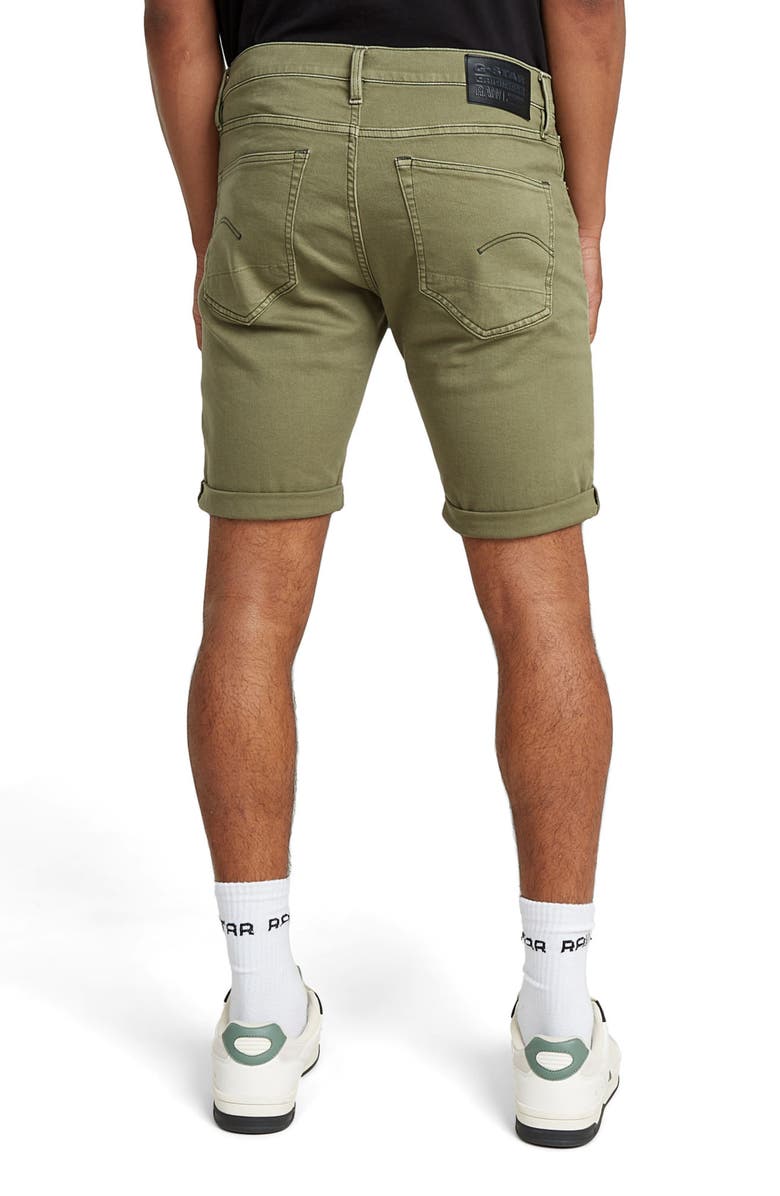 G-STAR 3301 Slim Fit Denim Shorts, Alternate, color, Faded Shamrock Gold