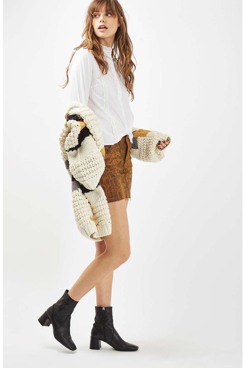 Snake Print Miniskirt, Alternate, color, BROWN MULTI