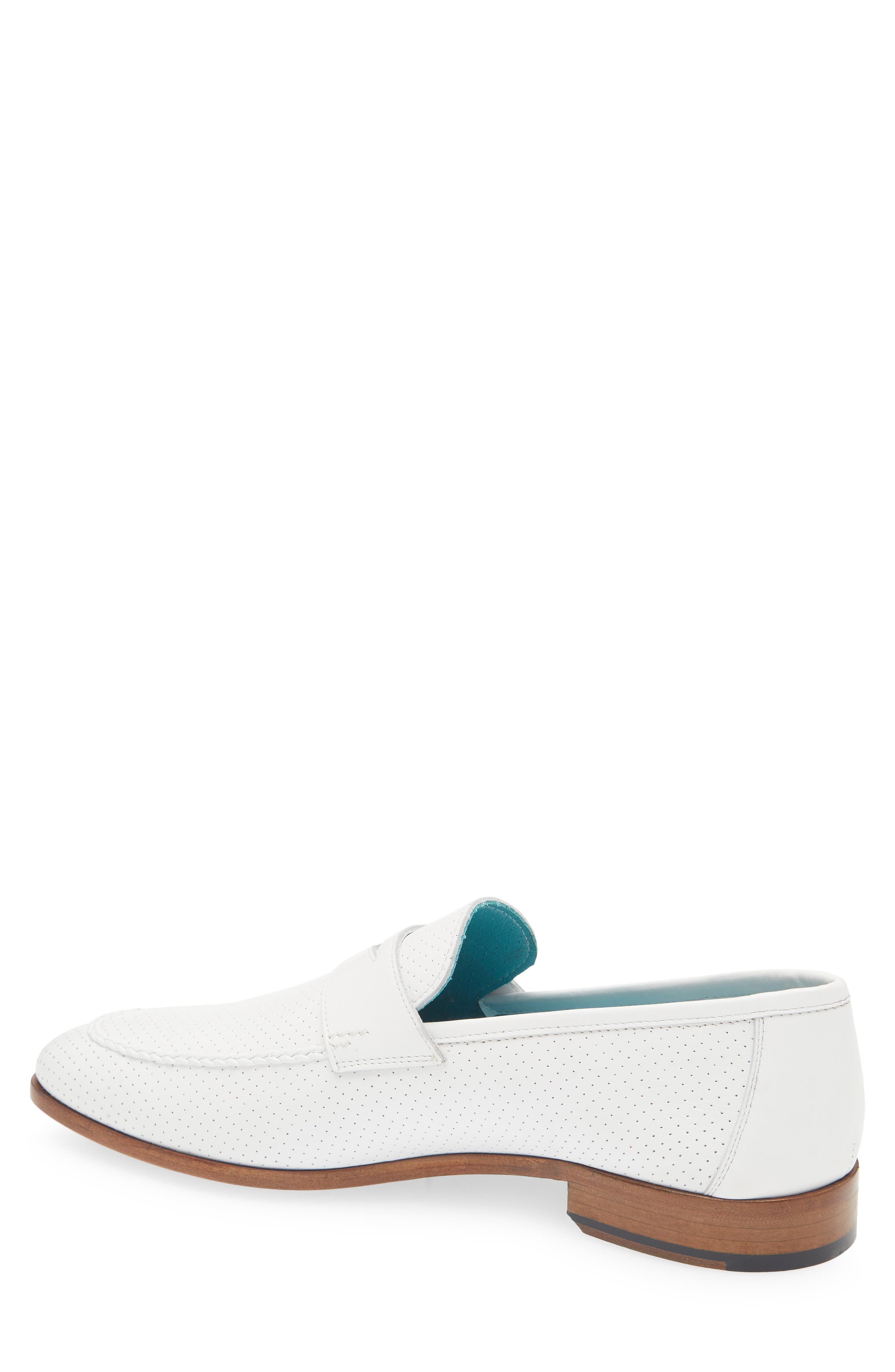 Mezlan Cueva Perforated Penny Loafer, Alternate, color, White
