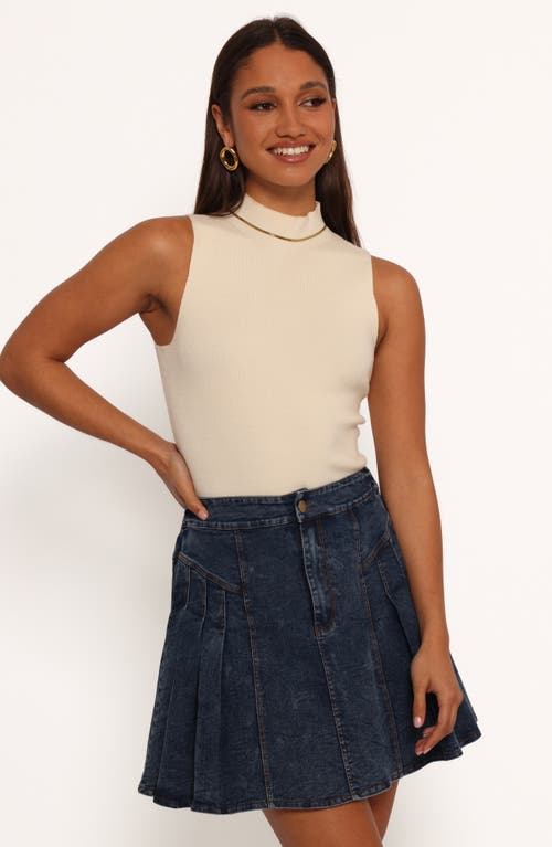 Petal And Pup Petal & Pup Alek Pleated Denim Miniskirt In Blue