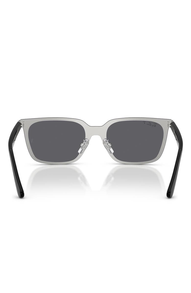 Ray-Ban 145mm Polarized Square Sunglasses, Alternate, color, Silver / Grey Polar