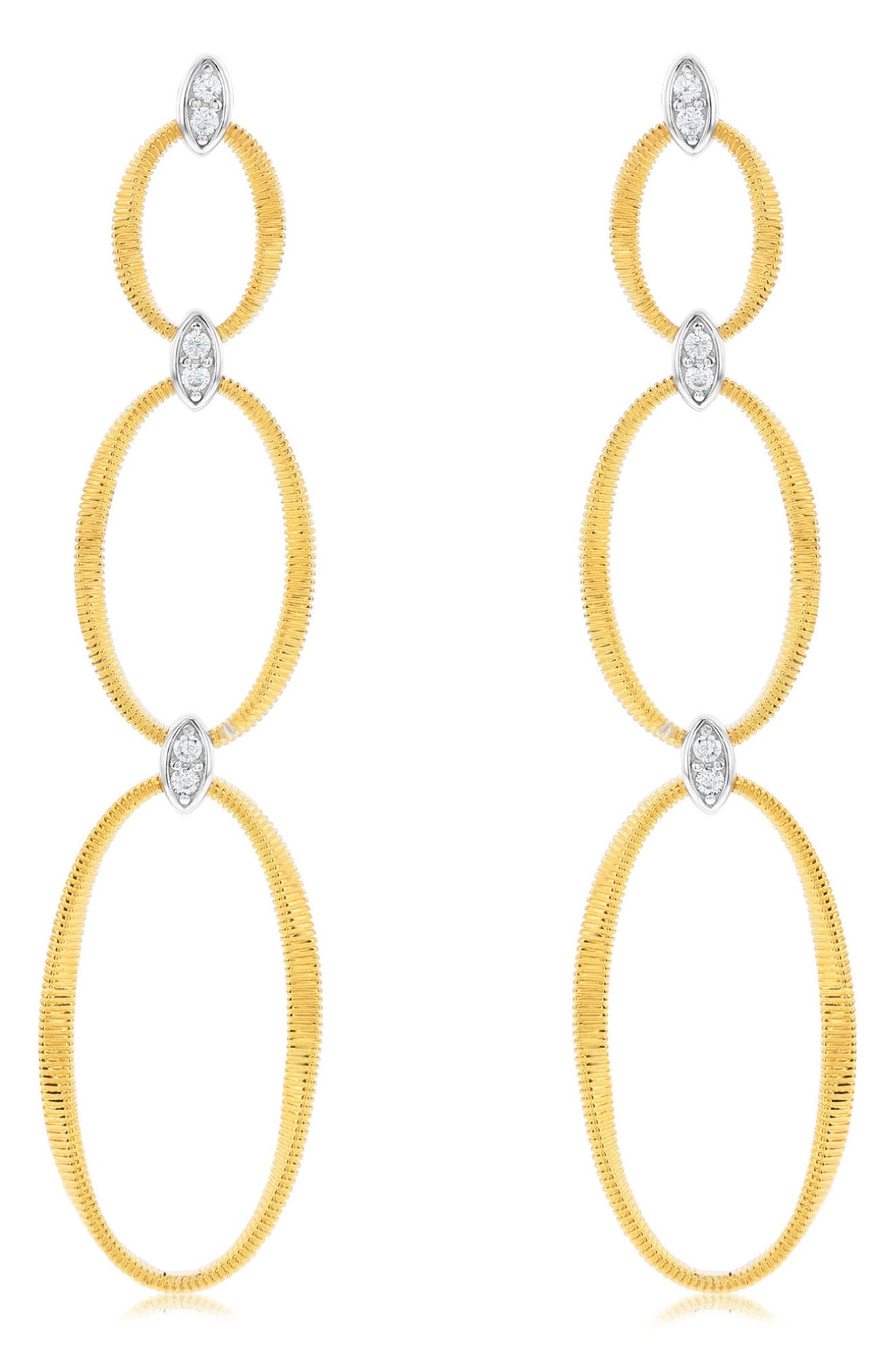 SUZY LEVIAN Golden Helix Double Oval Drop Earrings