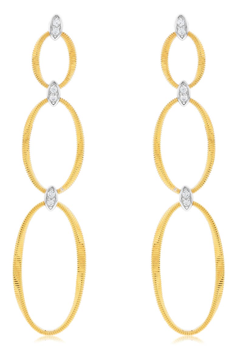 Golden Helix Double Oval Drop Earrings, Main, color, YELLOW