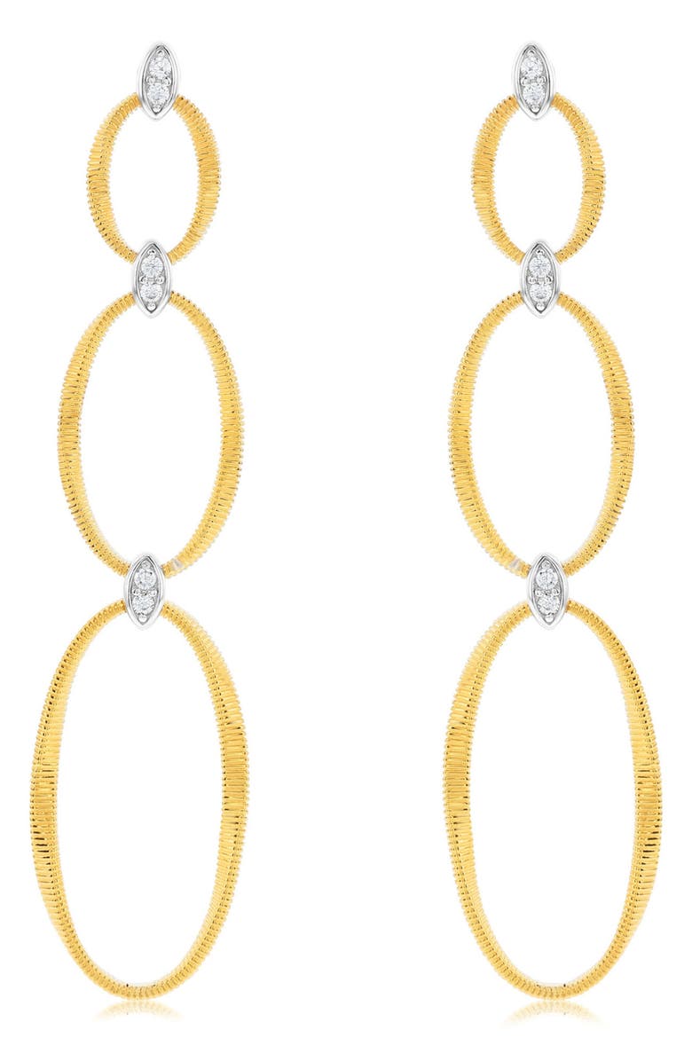 SUZY LEVIAN Golden Helix Double Oval Drop Earrings, Main, color, Yellow