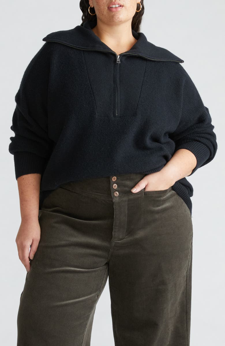 Universal Standard Funnel Neck Half Zip Sweater, Main, color, 