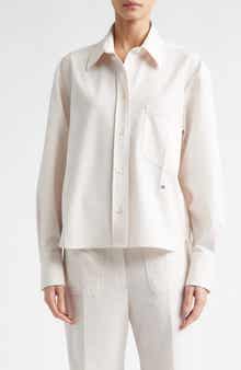 Long Sleeve Crop Button-Up Shirt