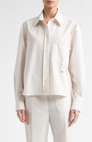Victoria Beckham Long Sleeve Crop Button-Up Shirt