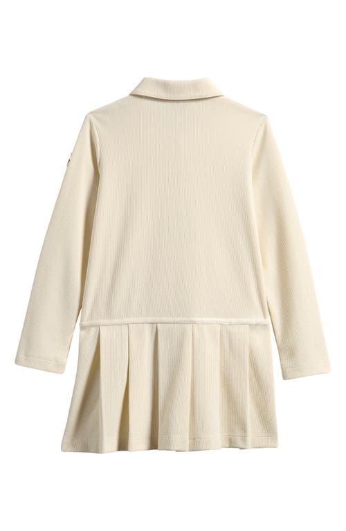 Moncler Kids' Long Sleeve Pleated Polo Dress In Neutral